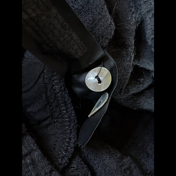 Zara One Piece XS Black Textured Henley Roll Tab Short Sleeve Pockets Romper - Picture 11 of 11